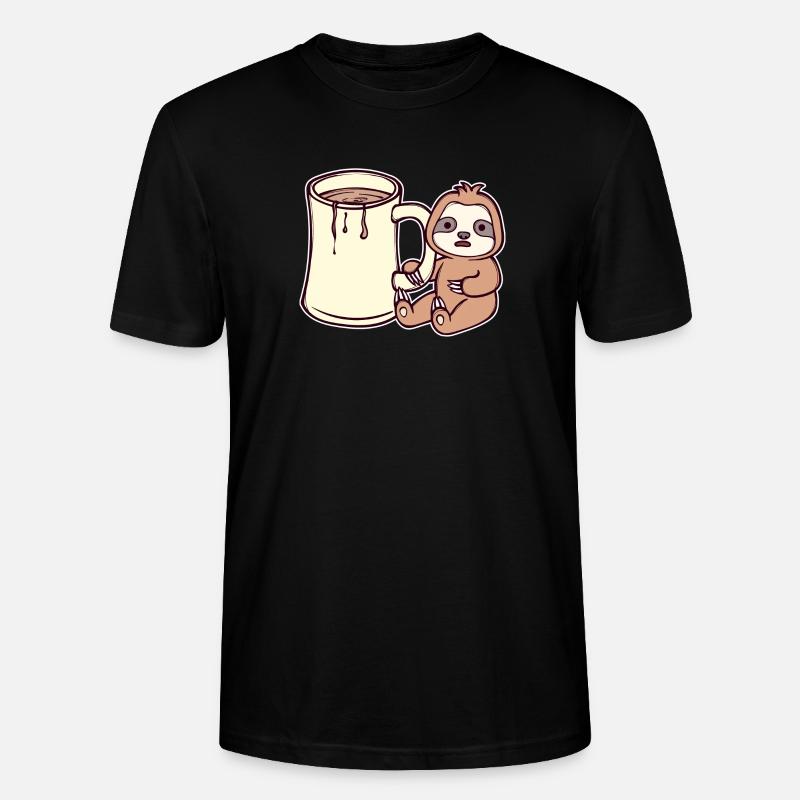 Faul Langsam Vegetarier Säugetier Faultier Tier - Stanley/Stella Unisex Bio-T-Shirt CRAFTER - Schwarz