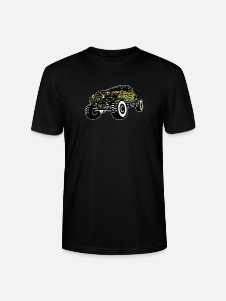Monster Truck Skull Gradient - Stanley/Stella CRAFTER Unisex Organic T-Shirt - black