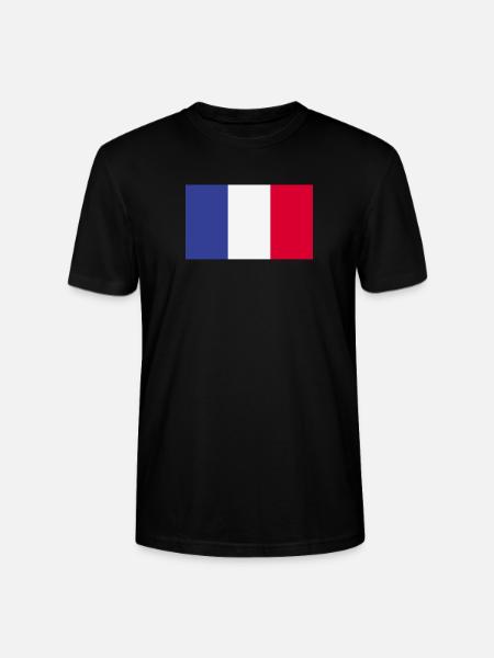 France National Flag - Stanley/Stella CRAFTER Unisex Organic T-Shirt - black