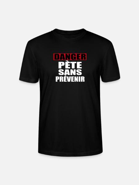 Danger Pete Sans Prévenir - T-shirt bio CRAFTER Stanley Stella Unisexe - noir