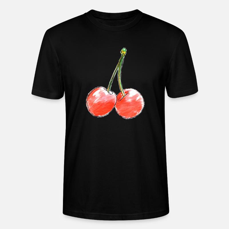 To søde kirsebær sketch - Stanley Stella CRAFTER unisex økologisk-T-shirt - sort