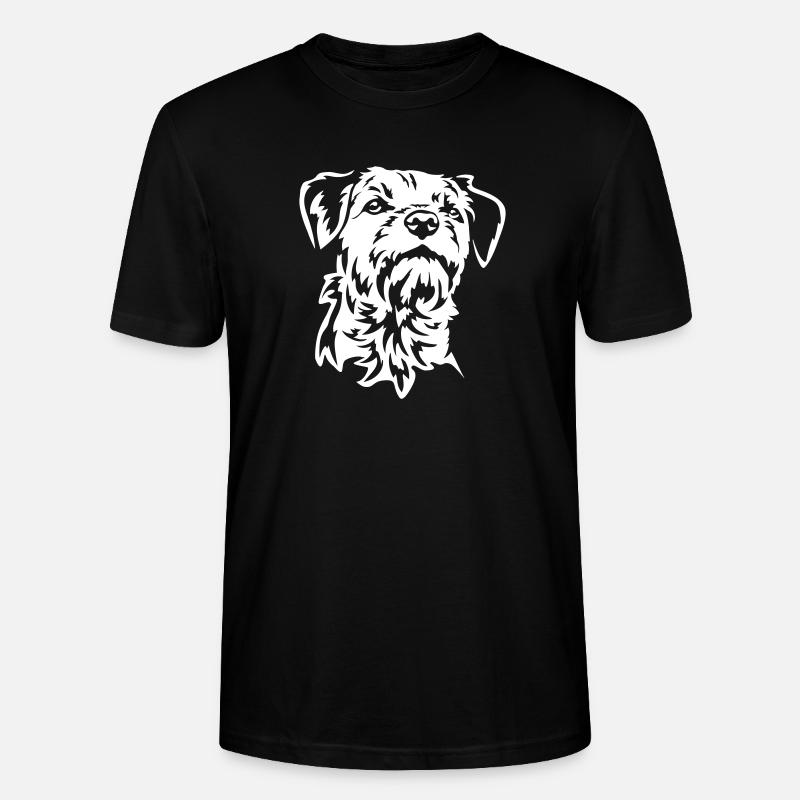 Border Terrier Kopf "Black Edition" - Stanley/Stella Unisex Bio-T-Shirt CRAFTER - Schwarz