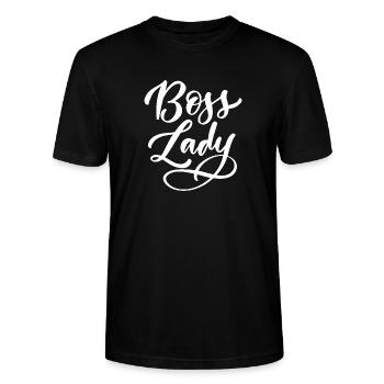 Lady Bos-s - Stanley/Stella CRAFTER Unisex Organic T-Shirt - black - Front - Alina (178cm) & Michal (187cm)