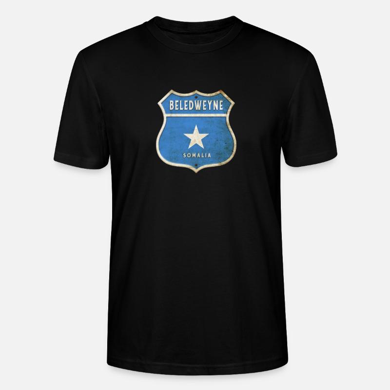 Design du drapeau somalien Beledweyne - T-shirt bio CRAFTER Stanley Stella Unisexe - noir