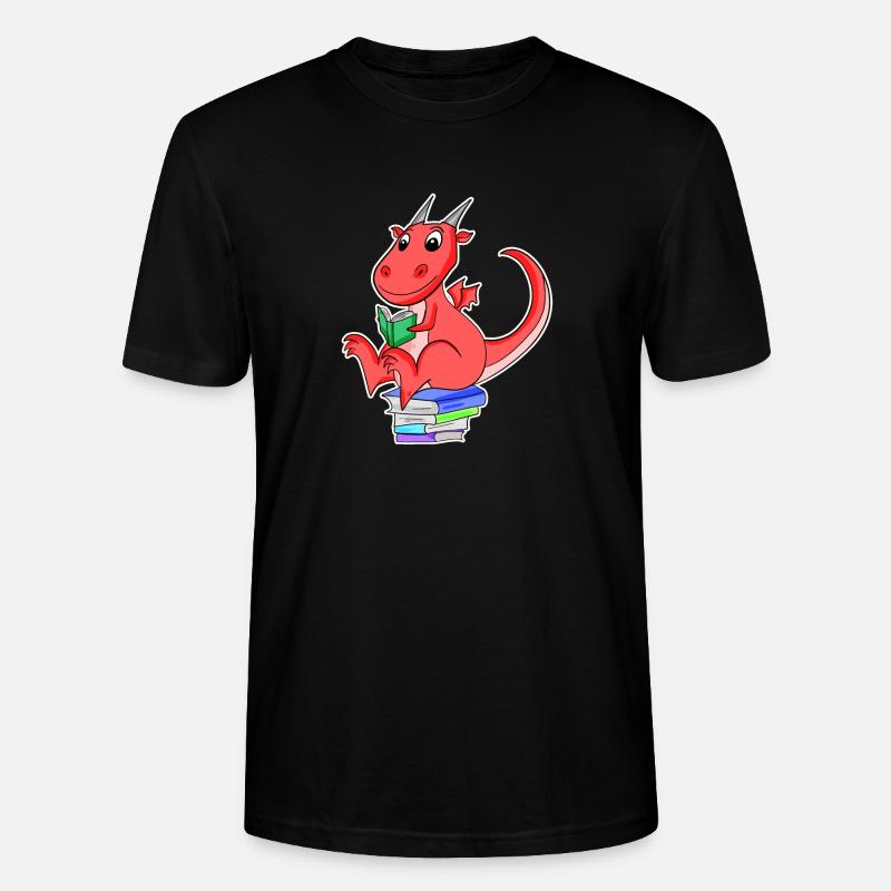 Bücher Drache Drachen - Stanley/Stella Unisex Bio-T-Shirt CRAFTER - Schwarz