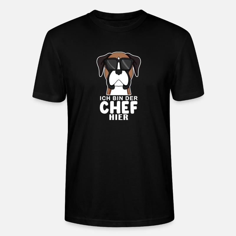 Hund Deutscher Boxer Cool Chef - Stanley/Stella Unisex Bio-T-Shirt CRAFTER - Schwarz