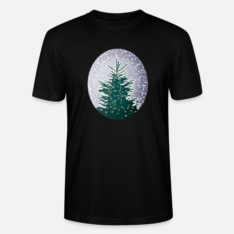 beleuchteter Weihnachtsbaum im Schnee - Stanley/Stella Unisex Bio-T-Shirt CRAFTER - Schwarz