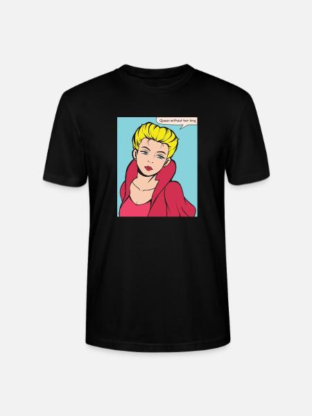 Queen Without King Pop Art - Stanley/Stella CRAFTER Unisex Organic T-Shirt - black