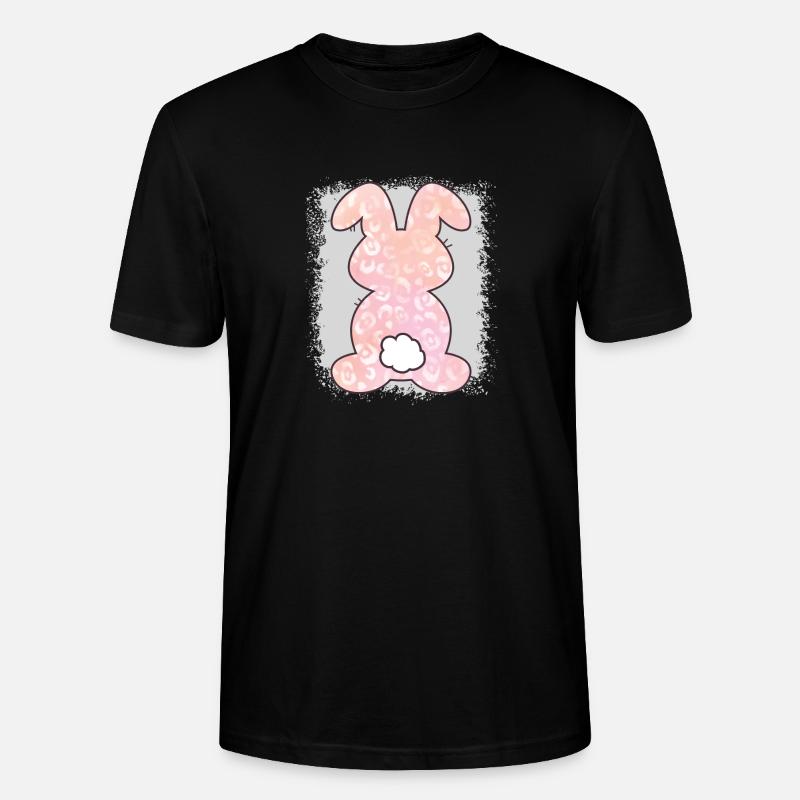 Leopard Print Bleached Easter - Stanley/Stella CRAFTER Unisex Organic T-Shirt - black