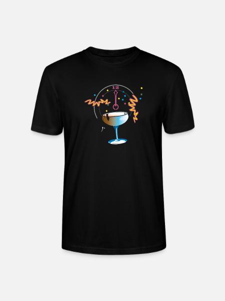 New Year's Toast Confetti - Stanley/Stella CRAFTER Unisex Organic T-Shirt - black