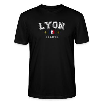 Lyon France - T-shirt bio CRAFTER Stanley Stella Unisexe - noir - Devant - Alina (178cm) & Michal (187cm)