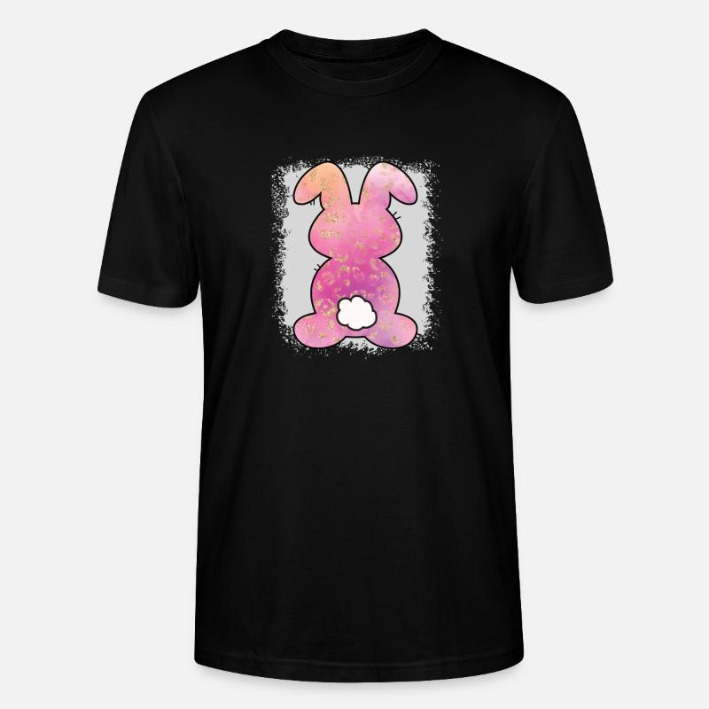 Leopard Print Bleached Easter - Stanley/Stella CRAFTER Unisex Organic T-Shirt - black