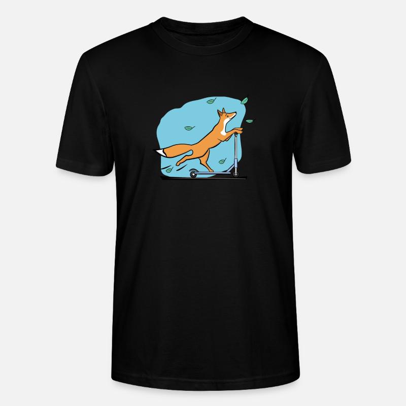 Fuchs mit Roller - Stanley/Stella Unisex Bio-T-Shirt CRAFTER - Schwarz