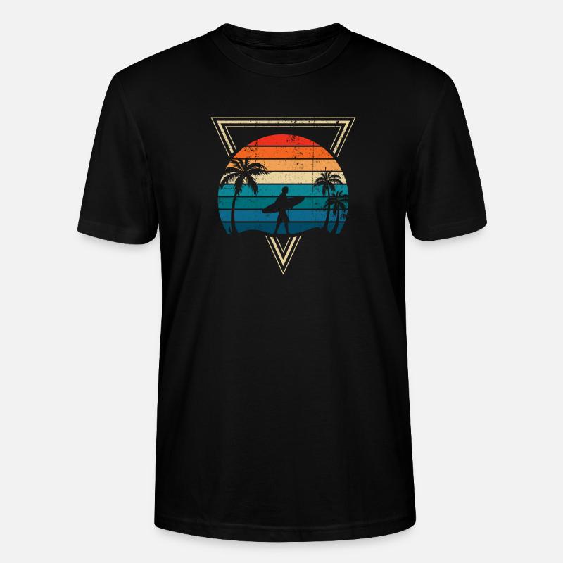 Sunset Surf und Palm Coast - Stanley/Stella Unisex Bio-T-Shirt CRAFTER - Schwarz