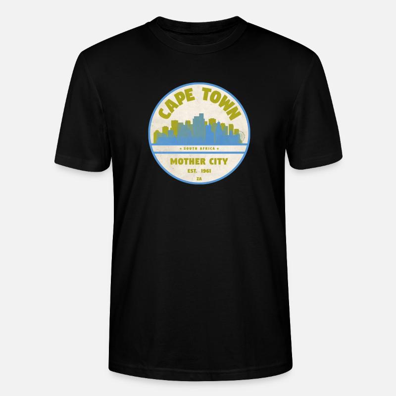 Emblème vintage de la Skyline du Cap - T-shirt bio CRAFTER Stanley Stella Unisexe - noir