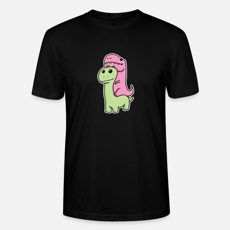 Zwei Dinosaurier - Stanley/Stella Unisex Bio-T-Shirt CRAFTER - Schwarz