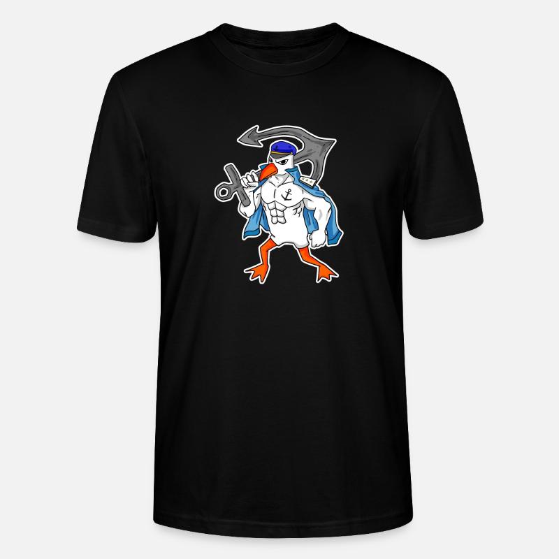 Nordsee Möwe mit Anker - Stanley/Stella Unisex Bio-T-Shirt CRAFTER - Schwarz