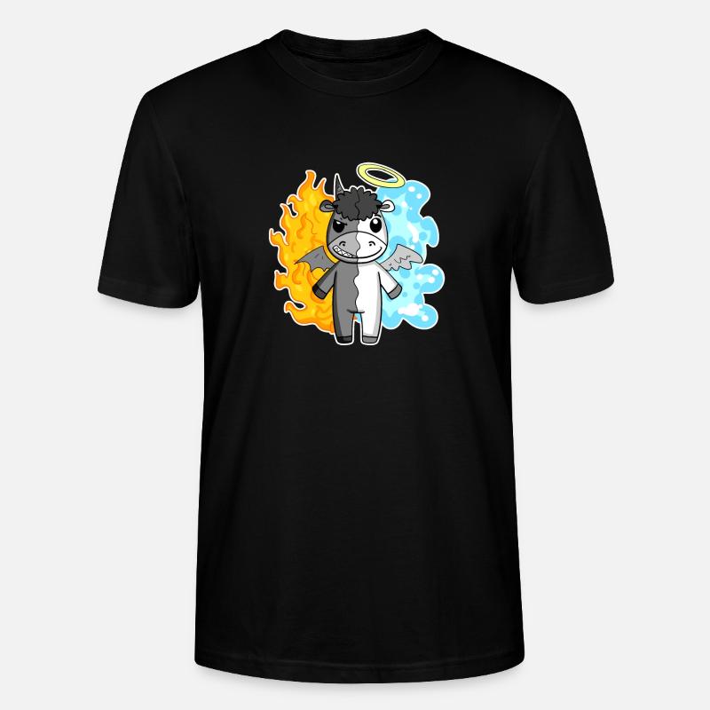 Kuh - Engel und Teufel - Stanley/Stella Unisex Bio-T-Shirt CRAFTER - Schwarz