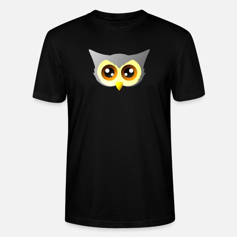 vögel closing, süßes eulengesicht - Stanley/Stella Unisex Bio-T-Shirt CRAFTER - Schwarz