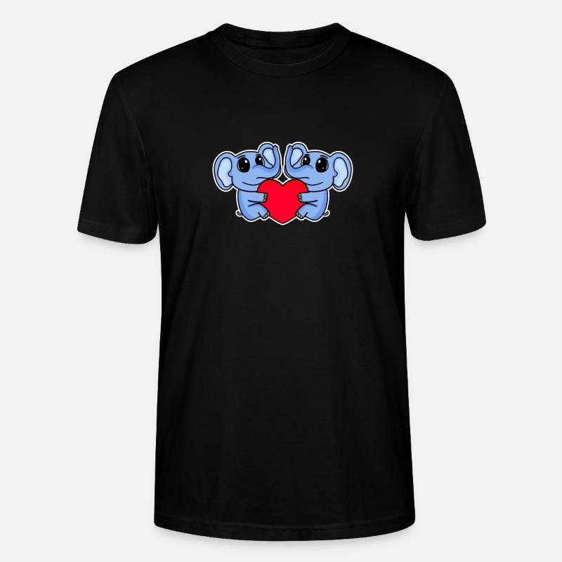 Elefant Herz Liebe Elefanten - Stanley/Stella Unisex Bio-T-Shirt CRAFTER - Schwarz