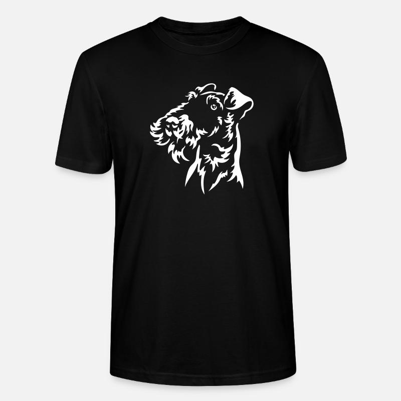 Fox Terrier Head « Black Edition » - T-shirt bio CRAFTER Stanley Stella Unisexe - noir