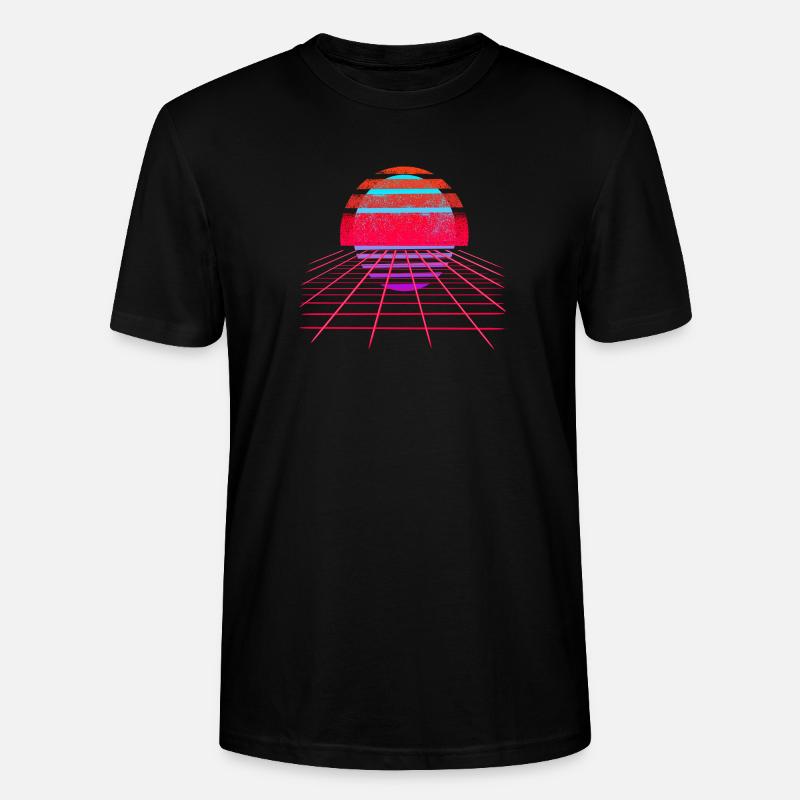 Retro Wave Sunset Vaporwave - Stanley/Stella Unisex Bio-T-Shirt CRAFTER - Schwarz