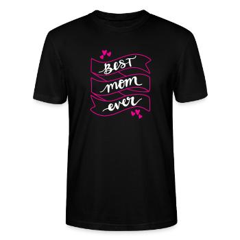 Best Mom Ever - Stanley/Stella CRAFTER Unisex Organic T-Shirt - black - Front - Alina (178cm) & Michal (187cm)