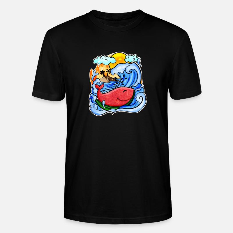 Baleine pastèque - T-shirt bio CRAFTER Stanley Stella Unisexe - noir
