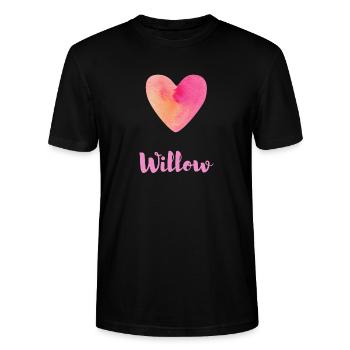 Tenue esthétique féminine en cœur rose de saule - T-shirt bio CRAFTER Stanley Stella Unisexe - noir - Devant - Alina (178cm) & Michal (187cm)