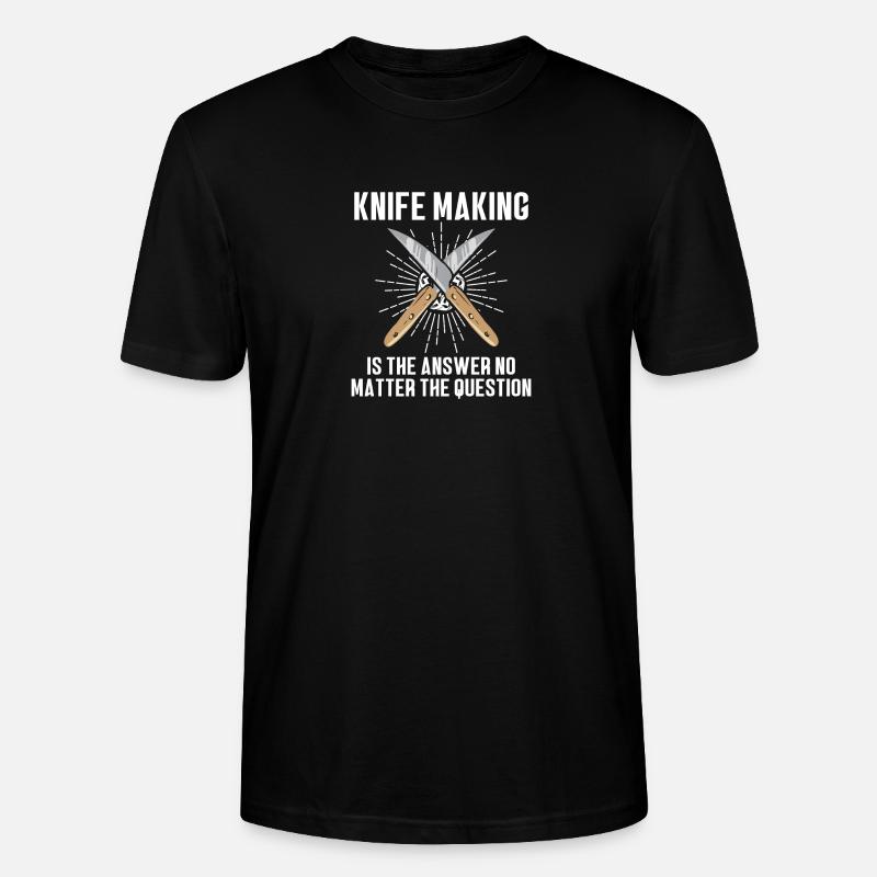 Knife Making Blacksmith Design - Stanley/Stella CRAFTER Unisex Organic T-Shirt - black