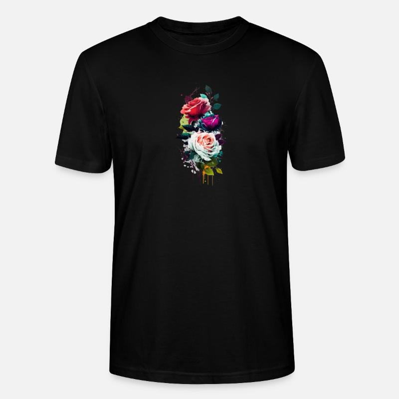 Belles Roses Fleurs Mutertag Cadeau - T-shirt bio CRAFTER Stanley Stella Unisexe - noir