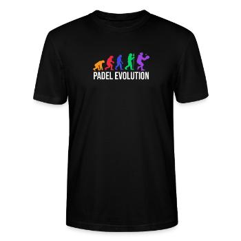 Padel Evolution Player Padel Déclaration d’équipe Sport - T-shirt bio CRAFTER Stanley Stella Unisexe - noir - Devant - Alina (178cm) & Michal (187cm)