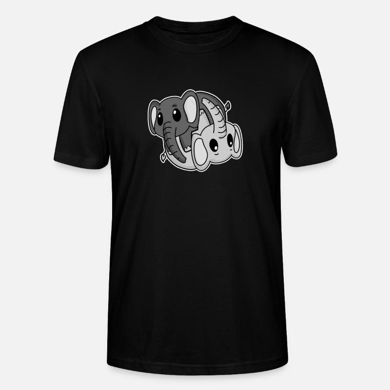 Elefant Yin Yang Symbol - Stanley/Stella Unisex Bio-T-Shirt CRAFTER - Schwarz