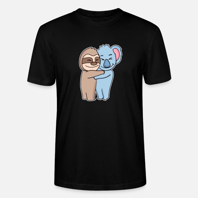 Sloth and koala hugging - hug - Stanley/Stella CRAFTER Unisex Organic T-Shirt - black