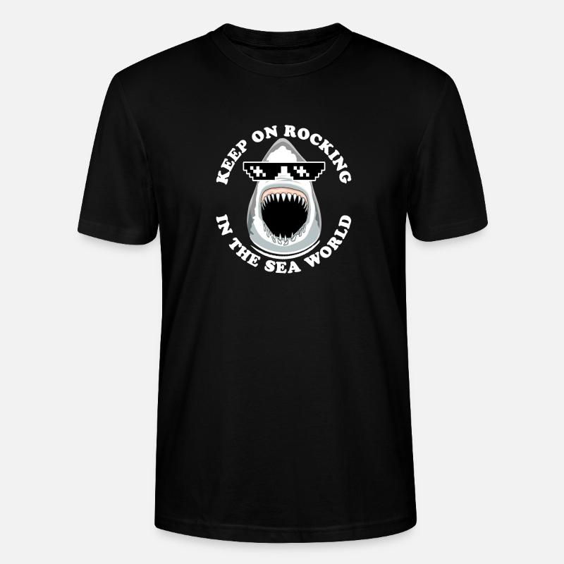 Requin Avec Lunettes De Soleil - T-shirt bio CRAFTER Stanley Stella Unisexe - noir
