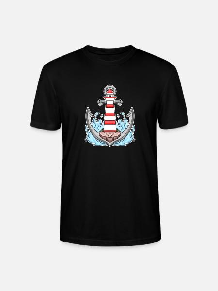 Anchor Lighthouse Mix Motif - Stanley/Stella CRAFTER Unisex Organic T-Shirt - black