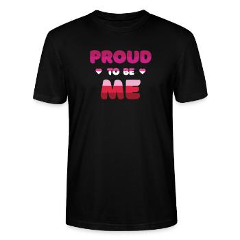 Fierté lesbienne d’être moi - Mois de la fierté - T-shirt bio CRAFTER Stanley Stella Unisexe - noir - Devant - Alina (178cm) & Michal (187cm)