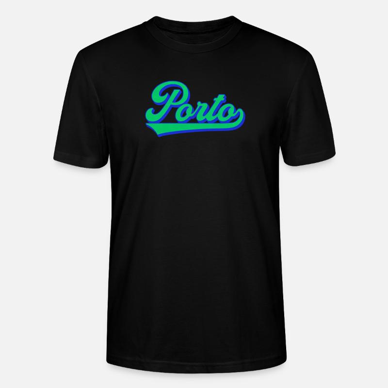 Porto Neon Script Retro - Stanley/Stella Unisex Bio-T-Shirt CRAFTER - Schwarz