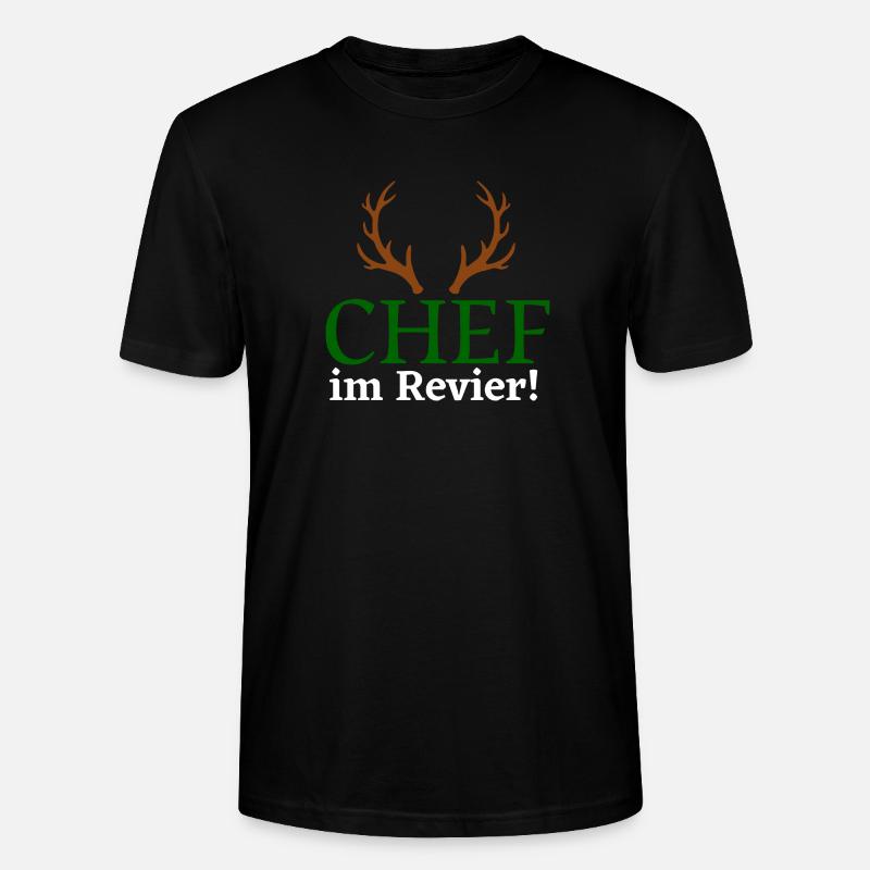 Chef im Revier - Jäger Design - Stanley/Stella Unisex Bio-T-Shirt CRAFTER - Schwarz