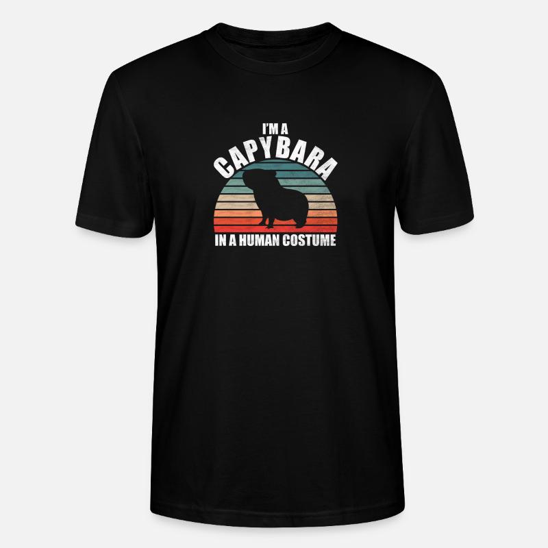 Capybara Zootier Design - Stanley/Stella Unisex Bio-T-Shirt CRAFTER - Schwarz
