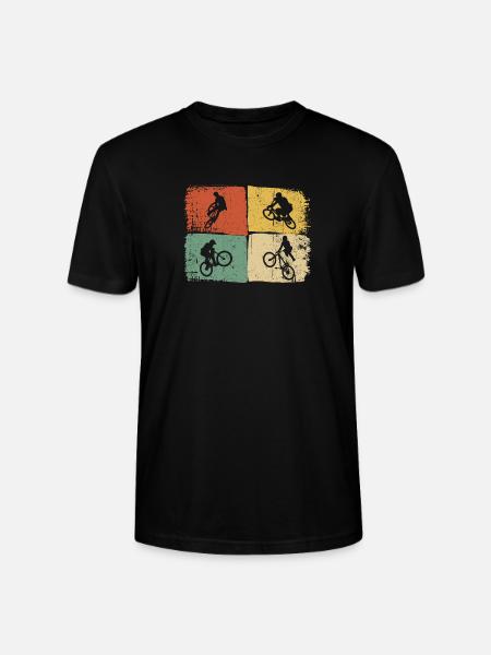 Quad-Silhouetten auf Farbblöcken - Stanley/Stella Unisex Bio-T-Shirt CRAFTER - Schwarz