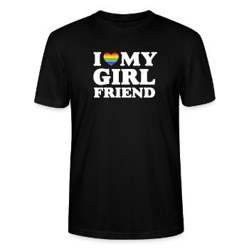 J’aime ma copine - LGBTQ - T-shirt bio CRAFTER Stanley Stella Unisexe - noir - Devant - Alina (178cm) & Michal (187cm)