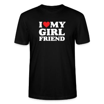 J’aime ma petite amie - T-shirt bio CRAFTER Stanley Stella Unisexe - noir - Devant - Alina (178cm) & Michal (187cm)