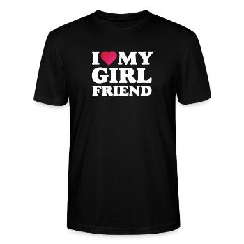J’aime ma petite amie - T-shirt bio CRAFTER Stanley Stella Unisexe - noir - Devant - Alina (178cm) & Michal (187cm)