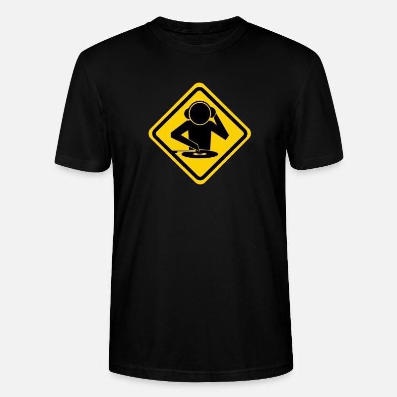 DJ Vinyl Scratch Warnschild - Stanley/Stella Unisex Bio-T-Shirt CRAFTER - Schwarz