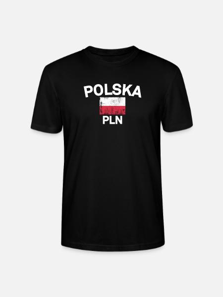Polska Flag PLN Emblem - Stanley/Stella CRAFTER Unisex Organic T-Shirt - black