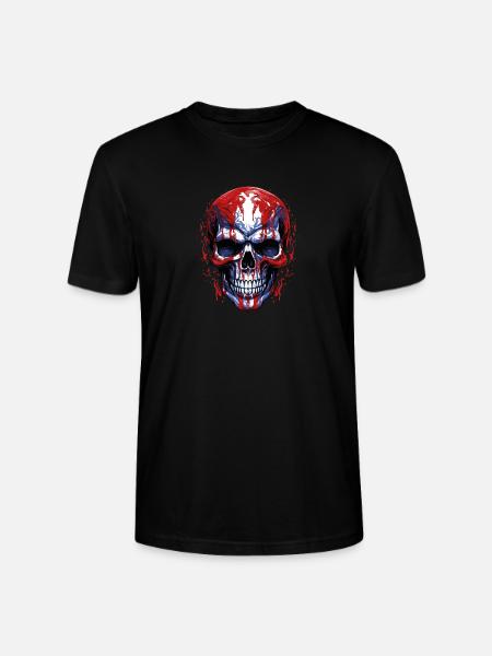 Flags Skull Graphic - Stanley/Stella CRAFTER Unisex Organic T-Shirt - black