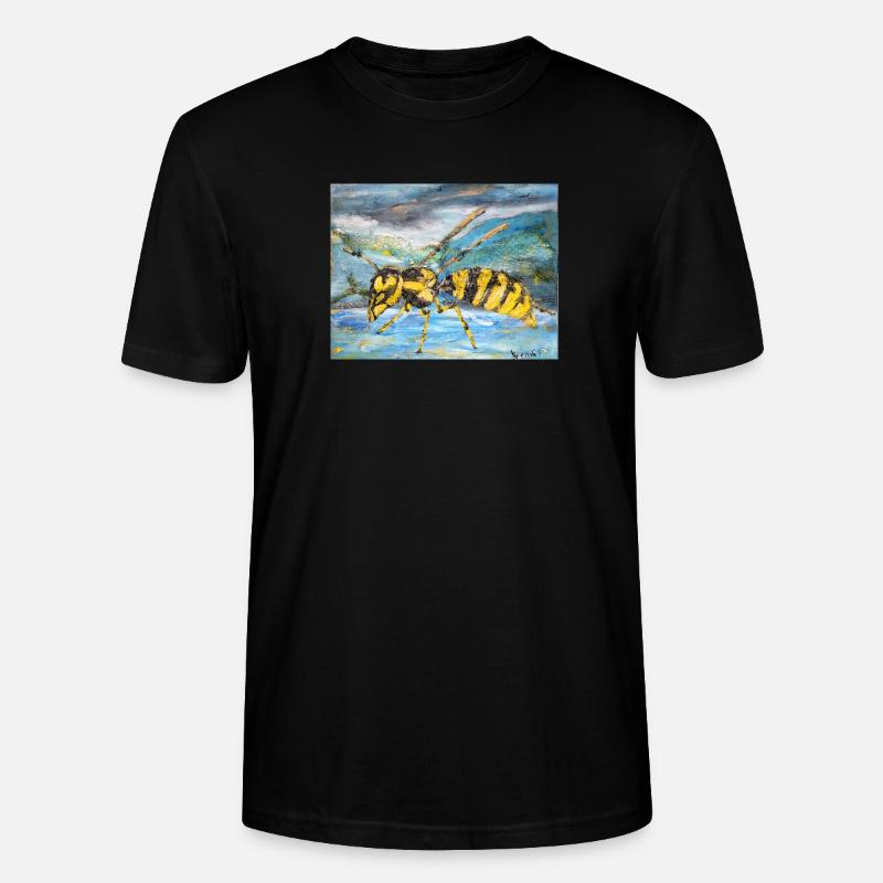 Illustration einer Wespe  - Stanley/Stella Unisex Bio-T-Shirt CRAFTER - Schwarz