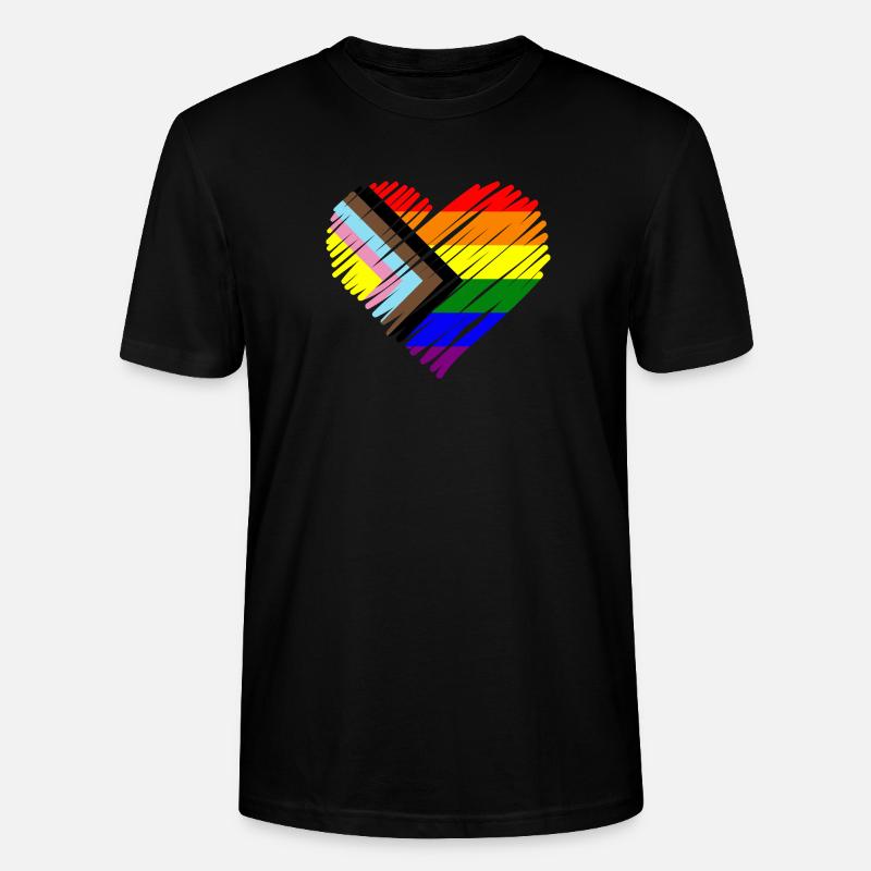 Pride Herz Chevron Muster - Stanley/Stella Unisex Bio-T-Shirt CRAFTER - Schwarz