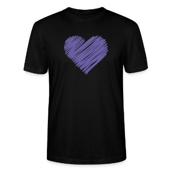 Cœur Pourpre à Croquis - T-shirt bio CRAFTER Stanley Stella Unisexe - noir - Devant - Alina (178cm) & Michal (187cm)